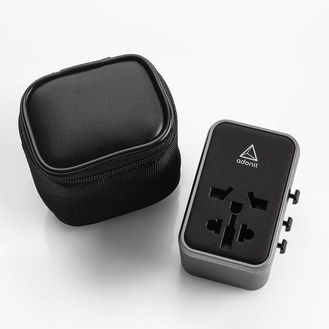 ADONIT Universal Travel Adapter 3C2A - International Wall Charger PD 65W (3 USB-C + 2 USB-A) - Black - SW1hZ2U6MTY3OTQ2OA==