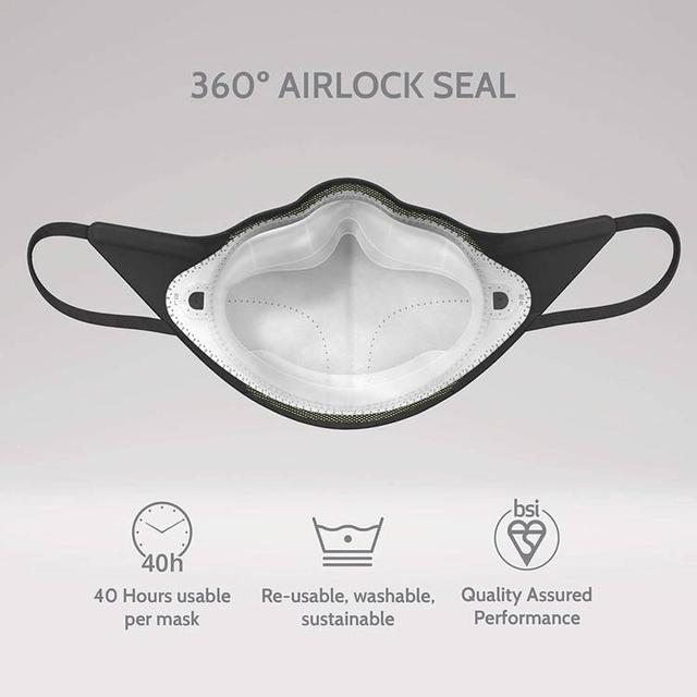 كمامة وجه أسود وأخضر اير بوب AirPOP Active Face Mask - SW1hZ2U6MTY1NjEwNg==