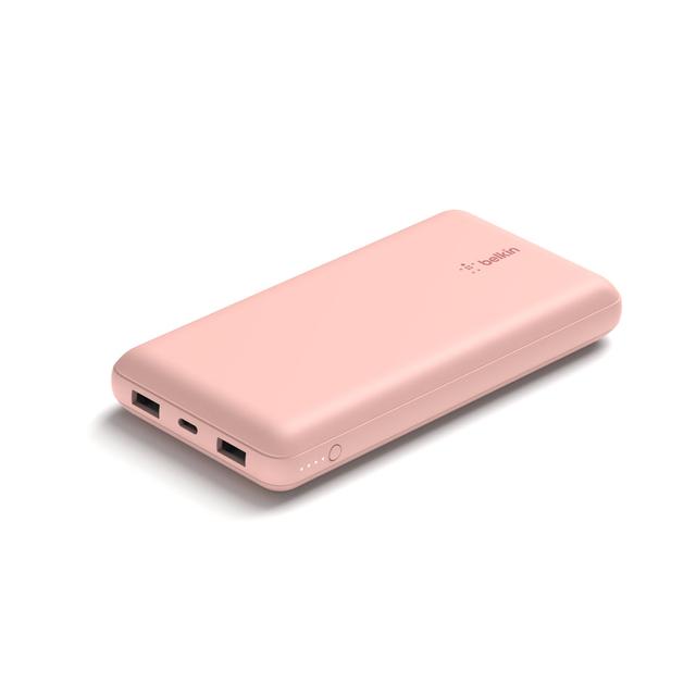 شاحن متنقل 20000 مللي أمبير 15 واط ثلاث مخارج مع كابل شحن بيلكن BELKIN BoostCharge 20K 15W Powerbank USB-C 1x and USB-A 2x - SW1hZ2U6MTY4MDE2Ng==