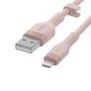 وصلة شاحن ايفون سيليكون 1 متر بيلكن زهر  BELKIN BoostCharge Flex USB-A to Lightning Cable 1 Meter - SW1hZ2U6MTY4MjA1MQ==