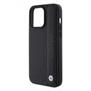 BMW Leather Case with Sign Texture & Strip Pattern for iPhone 15 Promax - Black - SW1hZ2U6MTY1MzU4Ng==