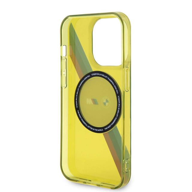 BMW Magsafe Case with M Tricolor Stripes Design for iPhone 15 Plus - Yellow - SW1hZ2U6MTY1MzI5Nw==
