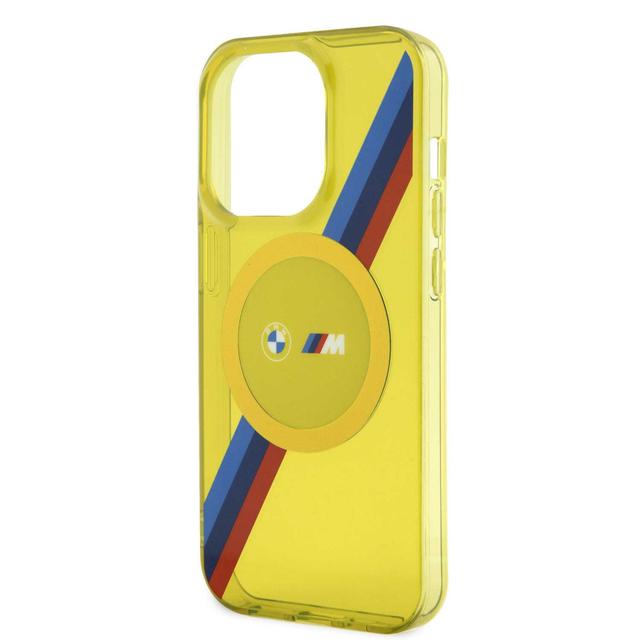 BMW Magsafe Case with M Tricolor Stripes Design for iPhone 15 Plus - Yellow - SW1hZ2U6MTY1MzI5OQ==