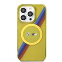 BMW Magsafe Case with M Tricolor Stripes Design for iPhone 15 Plus - Yellow - SW1hZ2U6MTY1MzMwNQ==