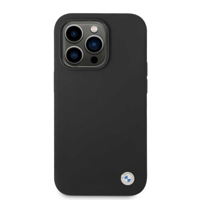 BMW Silicone Case with Metal Logo for iPhone 15 Promax - Black - SW1hZ2U6MTY1MjI4Nw==
