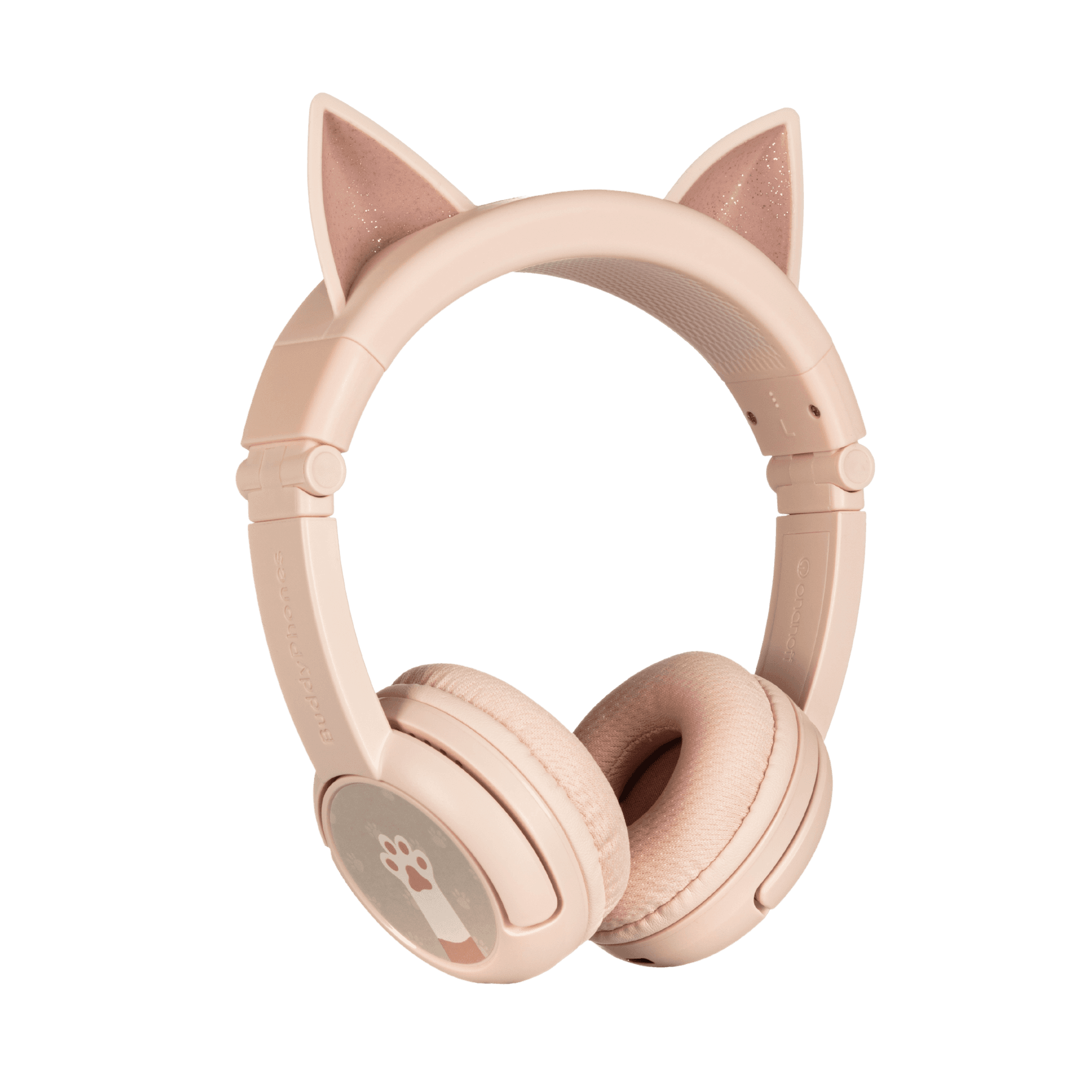 BUDDYPHONES PlayEars+ Bluetooth Wireless Headset - Superb Sound & Playful Animal Ears Design - Cat - Pink