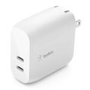 راس شاحن ايفون منفذين 40 واط أبيض بيلكن Belkin Boost Charge 40w  Dual Wall Charger - SW1hZ2U6MTY1NDU5MA==