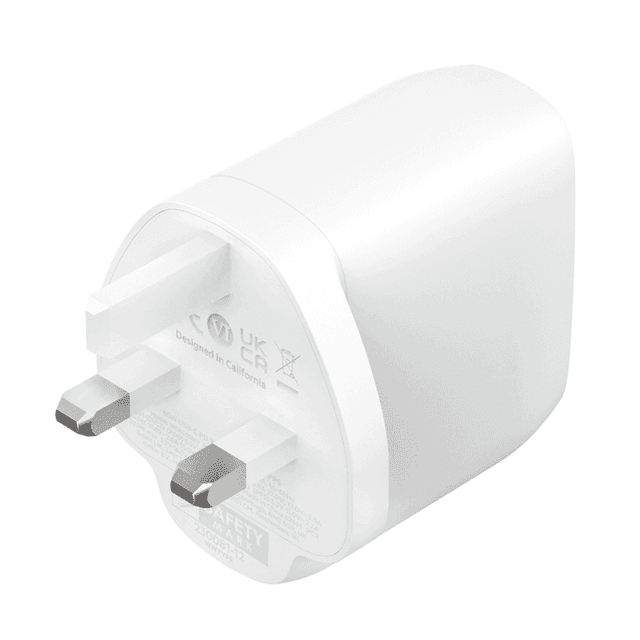 فيش شاحن 60 واط منفذين أبيض بيلكن Belkin Boost Charge Pro Dual USB-C Wall Charger with PPS 60W 3pin - SW1hZ2U6MTY1NDQ1OA==