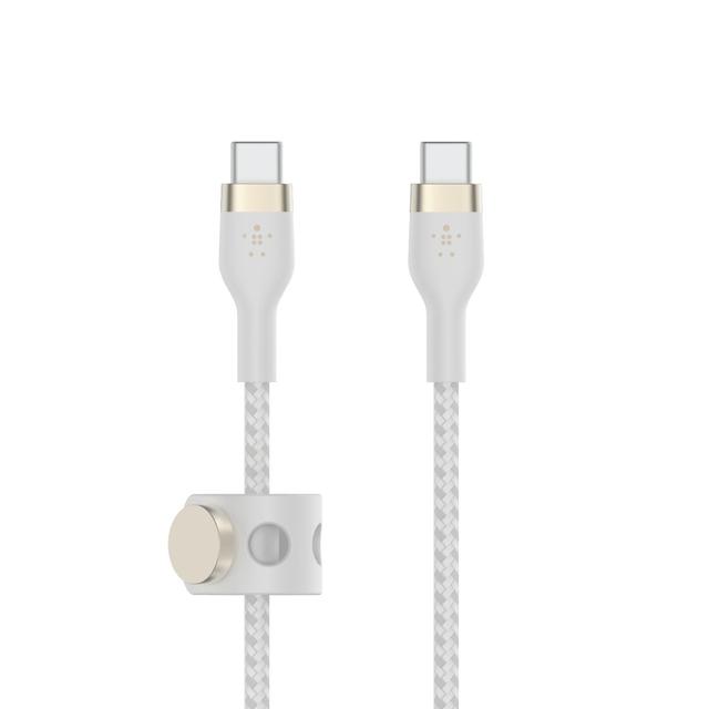 سلك تايب سي سيليكون مجدول  1 متر بيلكن أبيض  Belkin  Cable Braided Silicone  C to C 2.0  1M - SW1hZ2U6MTY3OTM3Nw==