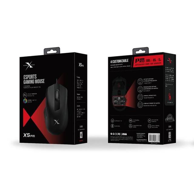 ماوس قيمنق سلكي أسود بلودي Bloody X5 Pro RGB Gaming Mouse with Adjustable 16000 CPI - SW1hZ2U6MTY1Mzk2Ng==