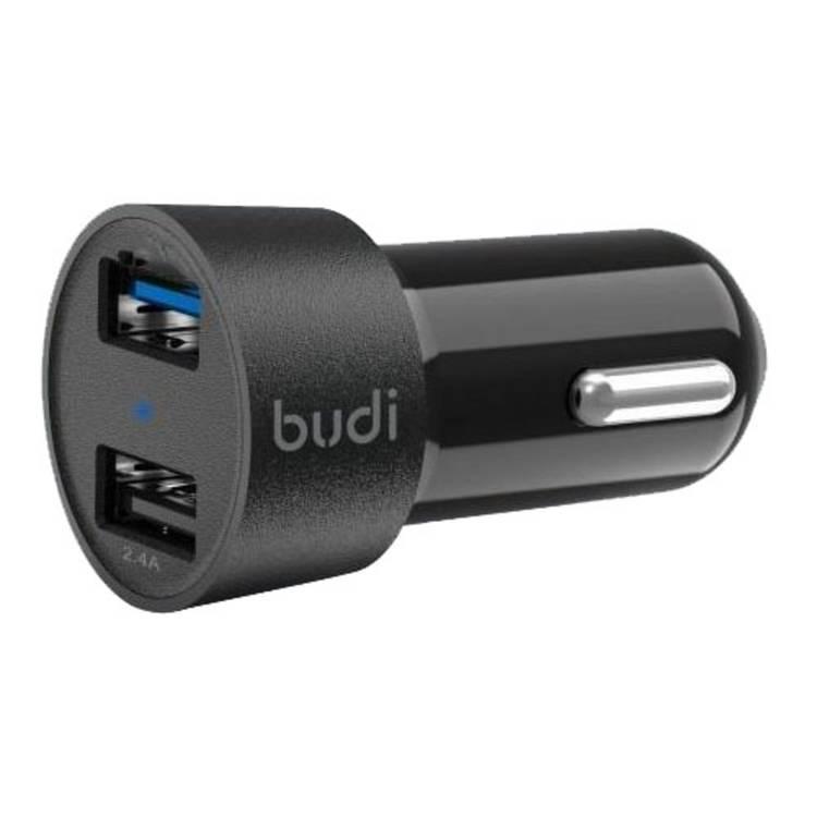 راس شاحن سيارة 24 واط مع كبل تايب سي 1.2 متر لون اسود من بيودي Budi Car Charger Cable 24W Black