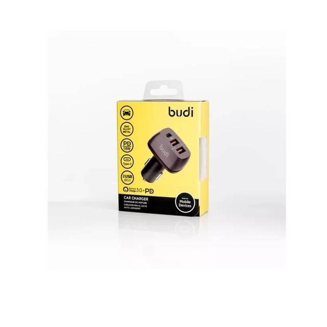 راس شاحن سيارة 20 واط 2 يو اس بي و PD لون اسود من بيودي Budi Car Charger De Voiture 20W Black - SW1hZ2U6MTY1MjA0NA==