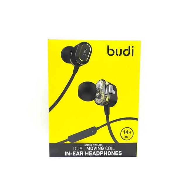 سماعات لاسلكية لون اسود مع ريموت ومايك من بيودي Budi Dual Wireless Stereo Headphones - SW1hZ2U6MTY1MjAwMw==