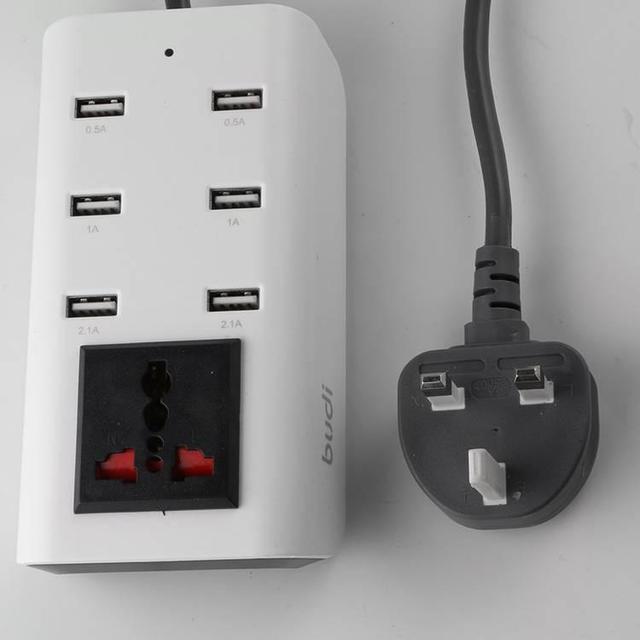 توصيلة كهربائية مع منافذ يو اس بي 24 واط لون ابيض من  بودي Budi Home Charger De Maison 24 Watt White - SW1hZ2U6MTY1MTkxMA==