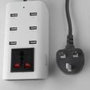 توصيلة كهربائية مع منافذ يو اس بي 24 واط لون ابيض من  بودي Budi Home Charger De Maison 24 Watt White - SW1hZ2U6MTY1MTkxNg==