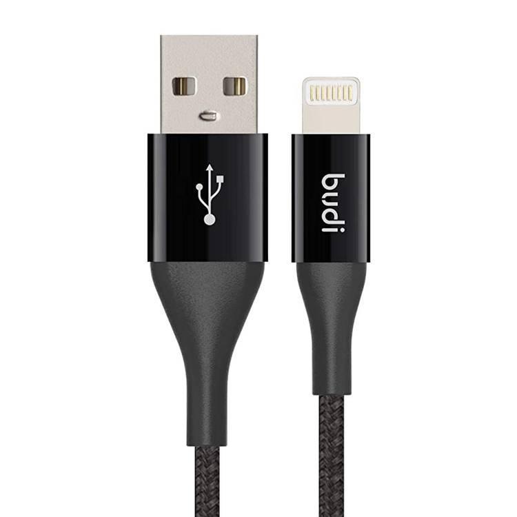 سلك شاحن ايفون لون اسود من بودي Budi Lightning Cable