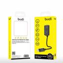 توصيلة شحن وسماعات للايفون لون اسود من بودي Budi Lightning To Dual Lightning 4 in 1 Adapter - SW1hZ2U6MTY1MTg4MA==