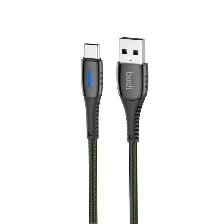 وصله تايب سي 3 متر لون اسود من بودي Budi Smart Auto Disconnect Charge Sync Cable 3M USB-A To USB-C