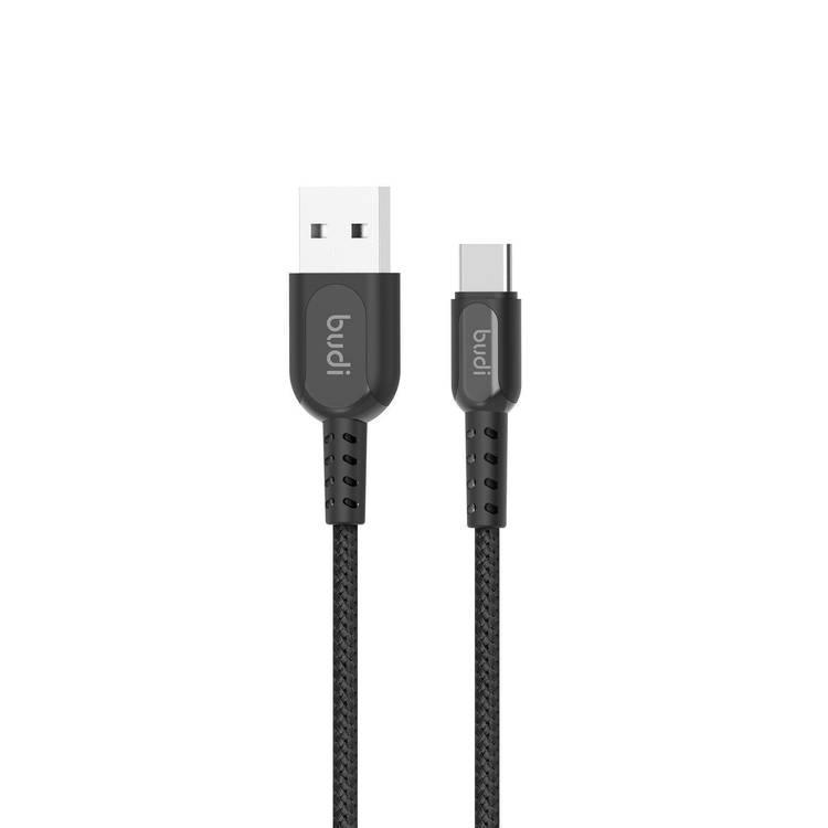 كيبل شحن تايب سي زنك من بودي Budi Sync Cable USB Type-C Zinc Alloy Metal Black