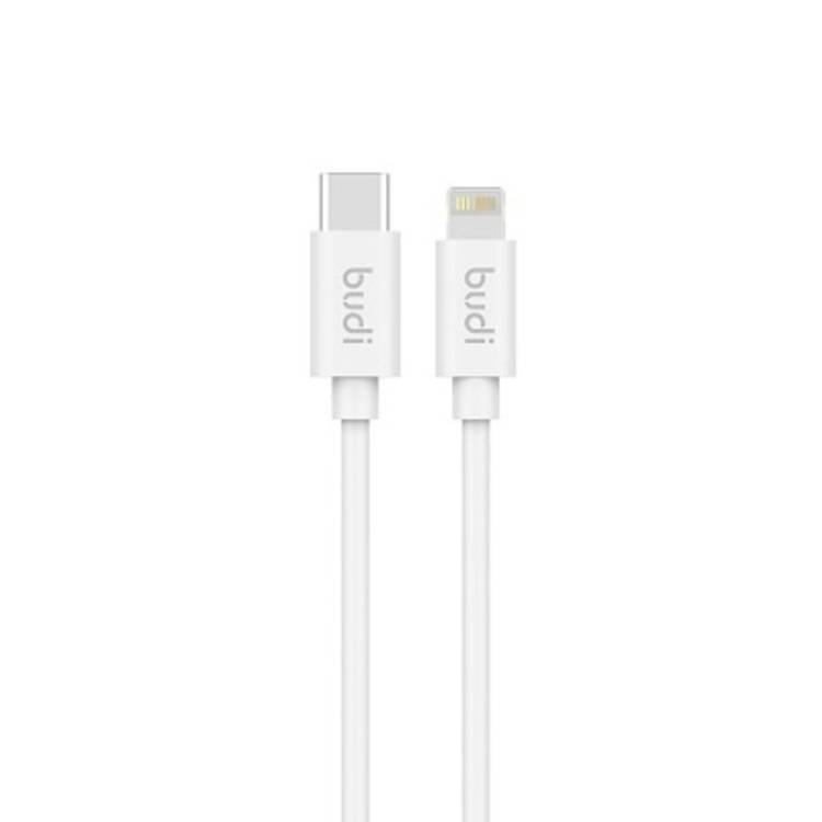 شاحن تايب سي ايفون PD لون ابيض من بودي Budi Sync Type-C / Lightning Cable PD