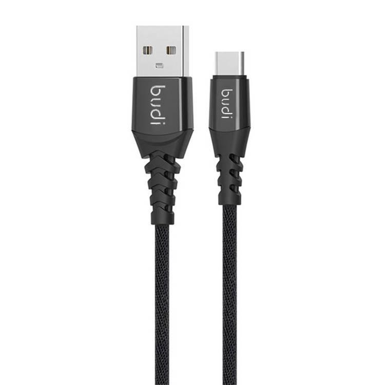 وصلة شحن تايب سي زنك لون اسود من بودي Budi Sync USB Type-C Cable Zinc Alloy Metal Black