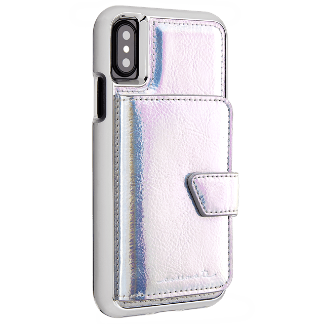 كفر دفتر ايفون لجوال ايفون اكس / اكس اس مع مرآة مدمجة كيس ميت CASE MATE Compact Mirror Case for iPhone XS/X  Iridescent - SW1hZ2U6MTY4MTcwOA==