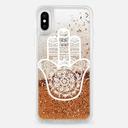 CASETIFY Glitter Case Gold White Hamsa Hand for iPhone XS/X - SW1hZ2U6MTY4MDAwMA==