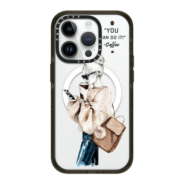 CASETIFY iPhone 14 Pro Impact Case with Magsafe - Girl and Coffee - SW1hZ2U6MTY4MTAwMg==