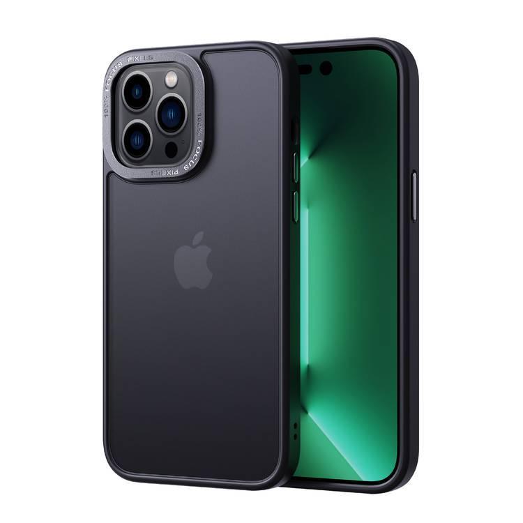 جراب ايفون 14 بلس اطار معدني لون اسود من كوما Comma Joy Elegant Metal Frame Anti Shock Case for iPhone 14 Plus ( 6.7" ) Black