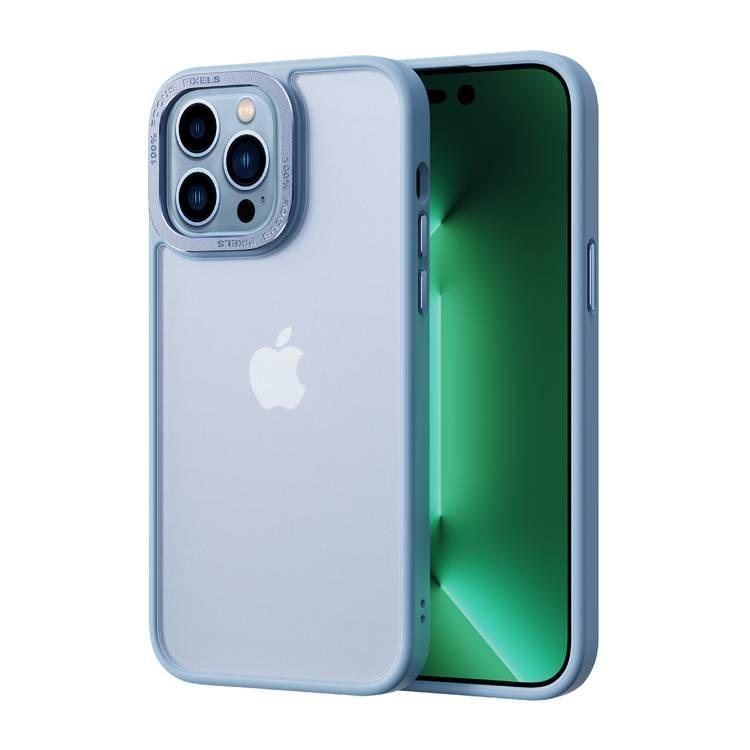 جراب ايفون 14 بلس اطار معدني لون ازرق من كوما Comma Joy Elegant Metal Frame Anti Shock Case for iPhone 14 Plus ( 6.7" ) Blue