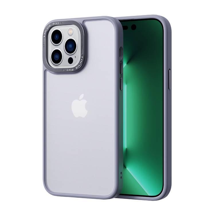 جراب ايفون 14 بلس اطار معدني لون فضي من كوما Comma Joy Elegant Metal Frame Anti Shock Case for iPhone 14 Plus ( 6.7" ) Gray