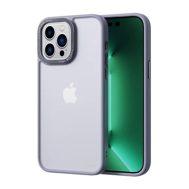 جراب ايفون 14 بلس اطار معدني لون فضي من كوما Comma Joy Elegant Metal Frame Anti Shock Case for iPhone 14 Plus ( 6.7" ) Gray - SW1hZ2U6MTY1MTU3Nw==