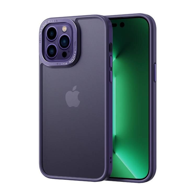 جراب ايفون 14 برو اطار معدني لون ارجواني من كوما Comma Joy Elegant Metal Frame Anti Shock Case for iPhone 14 Pro ( 6.1" ) Purple