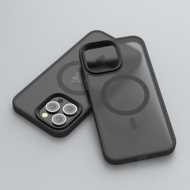 Comma Joy Elegant Metal Magnet Anti-Shock Case for iPhone 14 ( 6.1" ) - Black - SW1hZ2U6MTY1MTUzOQ==