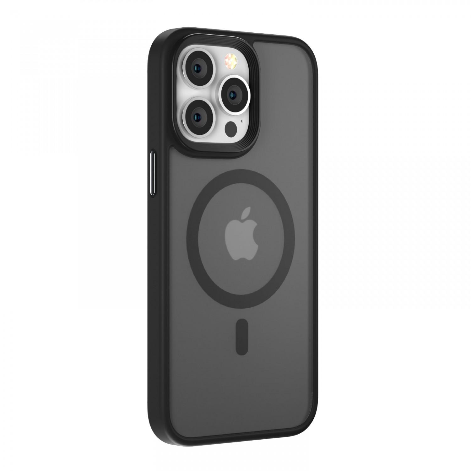 كفر جوال ايفون 14 ماج سيف معدني اسود من كوما Comma Joy Elegant Metal Magnet Anti Shock Case for iPhone 14 ( 6.1" ) Black