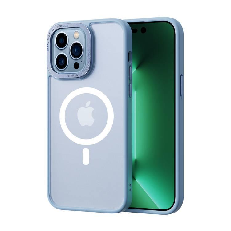 كفر جوال ايفون 14 بلس ماج سيف معدني ازرق من كوما Comma Joy Elegant Metal Magnet Anti Shock Case for iPhone 14 Plus ( 6.7" ) Blue