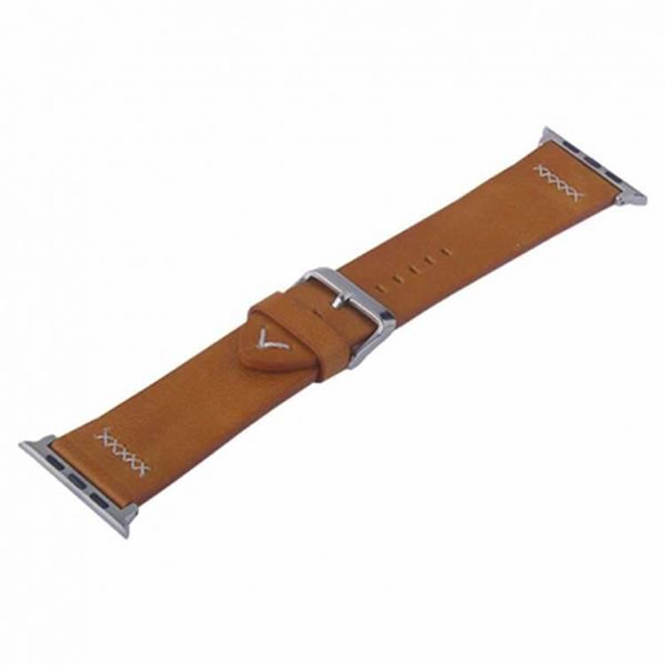 Coteetci WH5263 Leather Watchband for iWatch 44mm - Brown