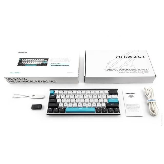 كيبورد ميكانيكي لاسلكي أزرق أسود دورجود Durgod K330w Mint Wireless Mechanical Keyboard - SW1hZ2U6MTY0NzA4Mw==