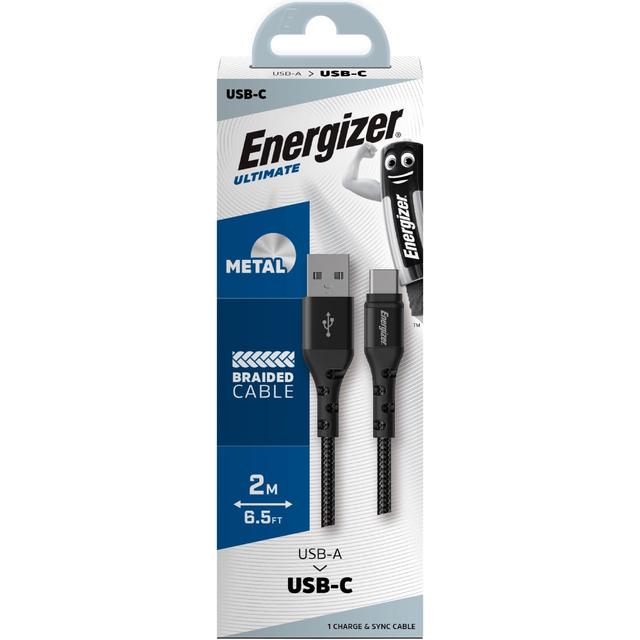 ENERGIZER - CABLE USB-C BRAIDED AND METAL 2M - BLACK - SW1hZ2U6MTY3OTMxNg==