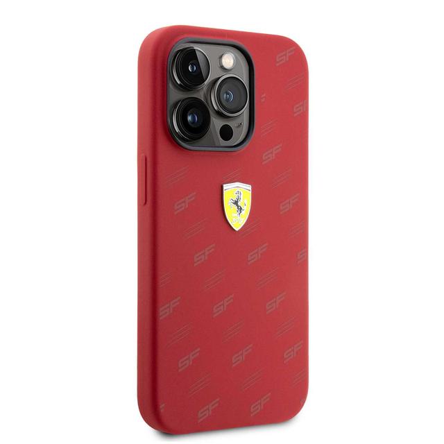 كفر ايفون 15 برو ماكس سيليكون أحمر فيراري Ferrari Silicone Case with All Over SF Pattern for iPhone 15 Promax - SW1hZ2U6MTY0NDU3Mg==