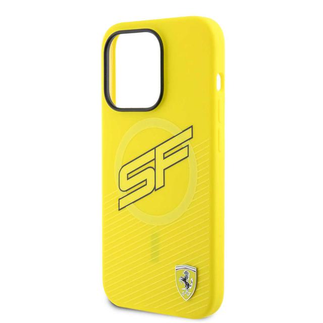 Ferrari Silicone Case with All Over SF Pattern for iPhone 15 Promax - Yellow - SW1hZ2U6MTY0NDU1Mw==