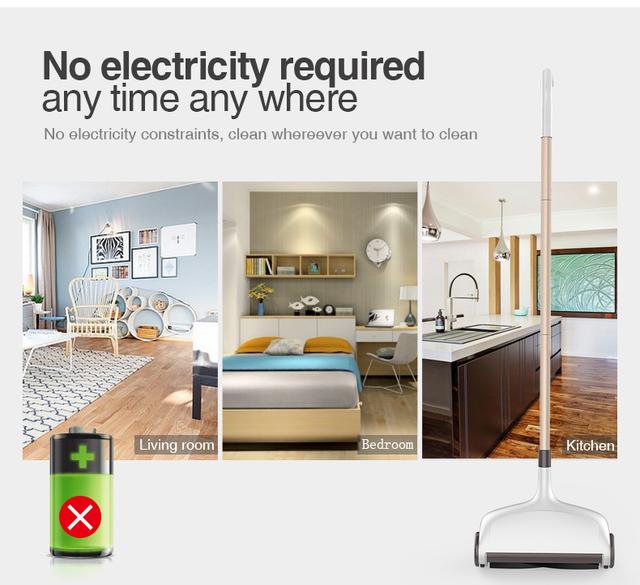 ممسحة ارضيات ومكنسة يدوية باسطوانه مدمجة Boomjoy high Efficiency Sweep Carpet and Floor Sweeper