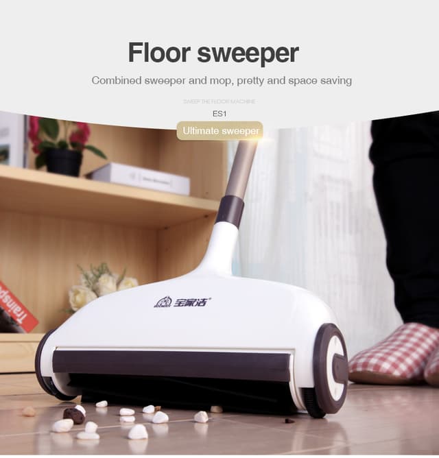 ممسحة ارضيات ومكنسة يدوية باسطوانه مدمجة Boomjoy high Efficiency Sweep Carpet and Floor Sweeper