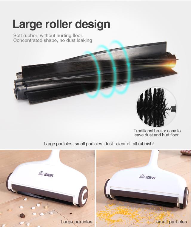 ممسحة ارضيات ومكنسة يدوية باسطوانه مدمجة Boomjoy high Efficiency Sweep Carpet and Floor Sweeper