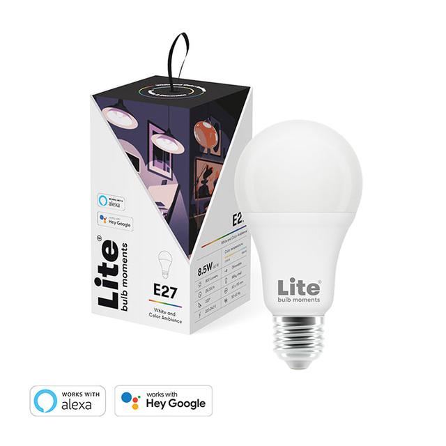 LITE BULB MOMENT A60 RGB LED Lamp 2700-6500K E27 8.5 Watts WiFi & Bluetooth - 1 Pack- White - SW1hZ2U6MTY4MjI4Mg==