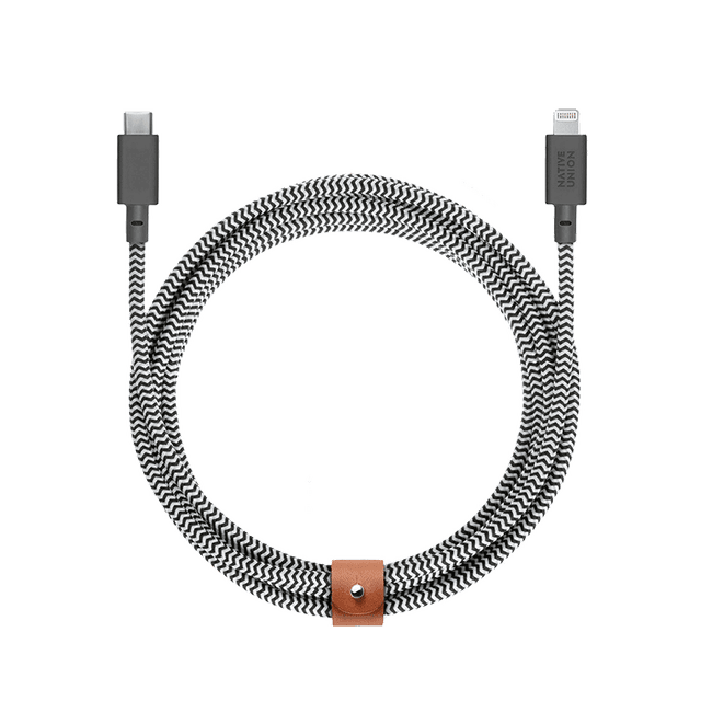 NATIVE UNION Belt USB-C to Lightning Charging Cable - 3M - Zebra - SW1hZ2U6MTY4MTgwOA==