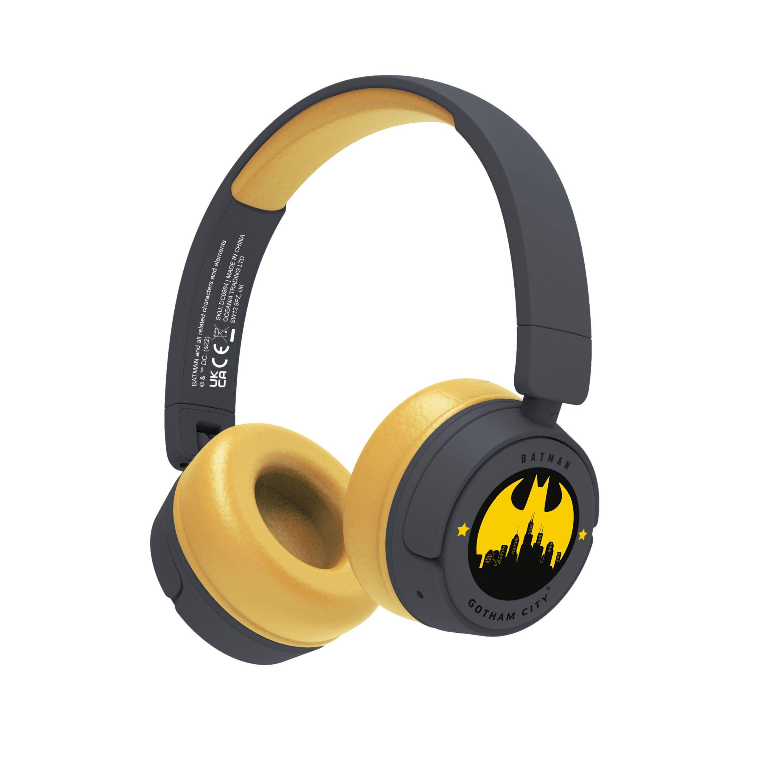 سماعات وايرلس باتمان من او تي ال OTL On Ear Wireless Headphone Batman Gotham City Yellow/Black