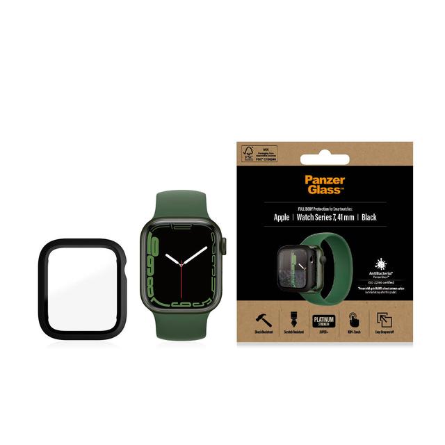 PANZERGLASS Apple Watch Series 7 41mm Screen Protector Full Body Case - Black AB - SW1hZ2U6MTY3OTk0Nw==