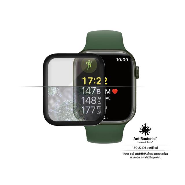 PANZERGLASS Apple Watch Series 7 41mm Screen Protector Glass Super Plus - Black Frame - Clear - SW1hZ2U6MTY4MDIyMw==