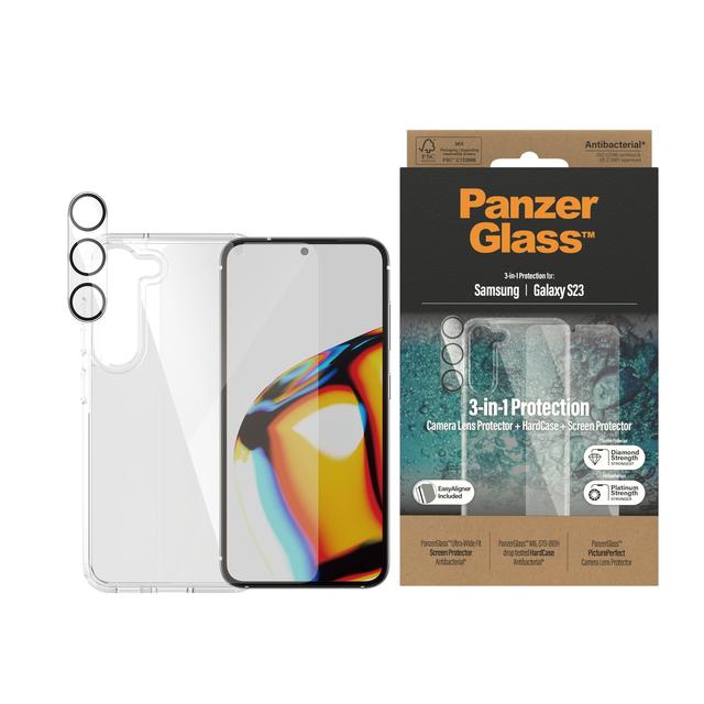 PANZERGLASS Bundle Case, Screen Protector and Camera Lens for Samsung Galaxy S23 - Clear - SW1hZ2U6MTY4MDk4OA==